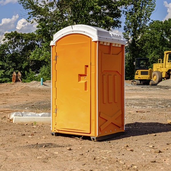 how often are the portable restrooms cleaned and serviced during a rental period in Cherokee County